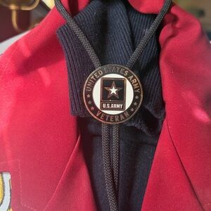 Army Veteran coin Bolo tie